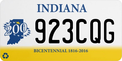 IN license plate 923CQG