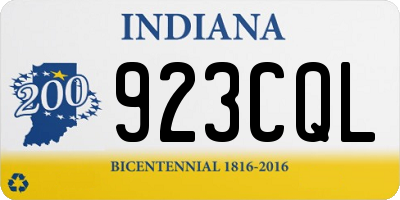 IN license plate 923CQL