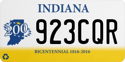 IN license plate 923CQR