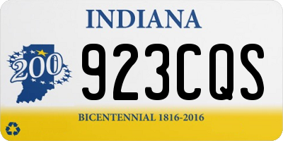IN license plate 923CQS