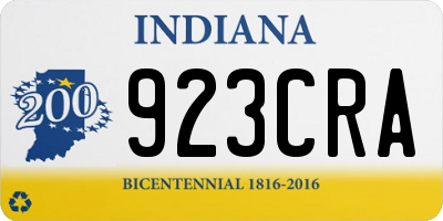 IN license plate 923CRA
