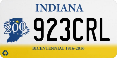 IN license plate 923CRL