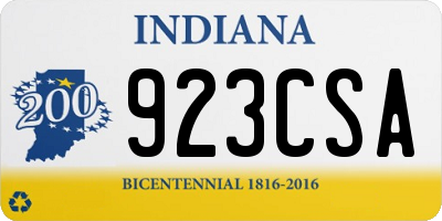IN license plate 923CSA