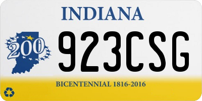 IN license plate 923CSG