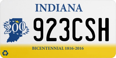 IN license plate 923CSH