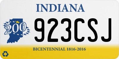 IN license plate 923CSJ