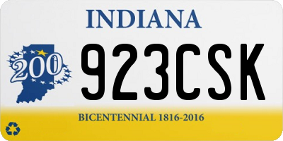 IN license plate 923CSK