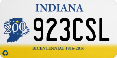 IN license plate 923CSL