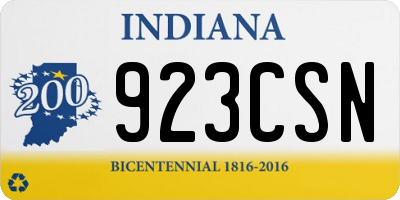 IN license plate 923CSN