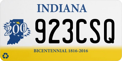 IN license plate 923CSQ