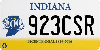 IN license plate 923CSR