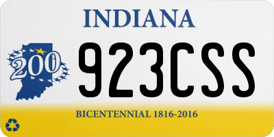 IN license plate 923CSS