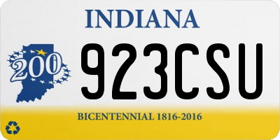 IN license plate 923CSU