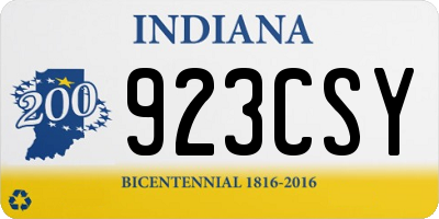 IN license plate 923CSY