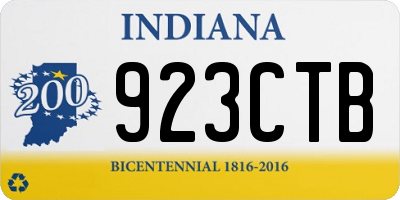 IN license plate 923CTB