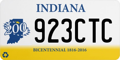 IN license plate 923CTC