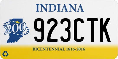 IN license plate 923CTK