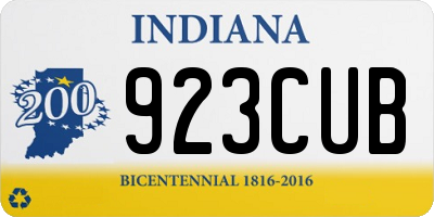 IN license plate 923CUB