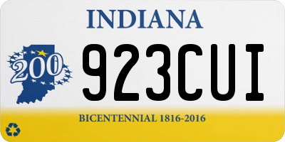 IN license plate 923CUI