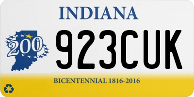 IN license plate 923CUK