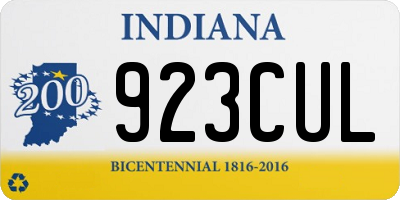 IN license plate 923CUL