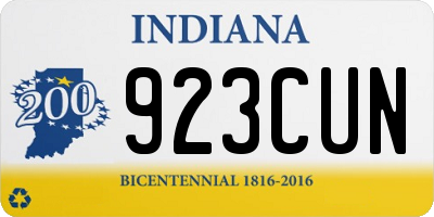 IN license plate 923CUN