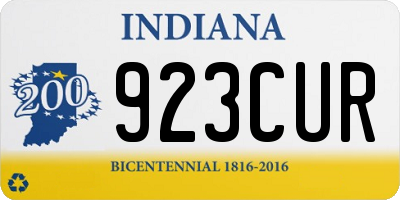 IN license plate 923CUR
