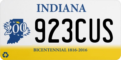 IN license plate 923CUS