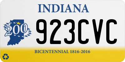 IN license plate 923CVC