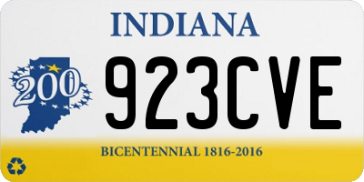 IN license plate 923CVE