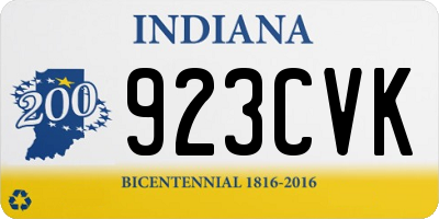 IN license plate 923CVK