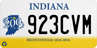 IN license plate 923CVM