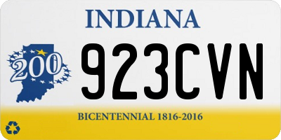 IN license plate 923CVN