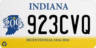 IN license plate 923CVQ