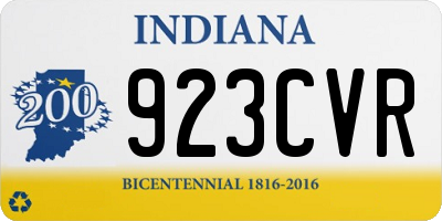 IN license plate 923CVR