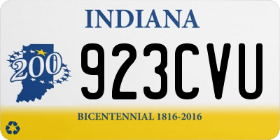 IN license plate 923CVU