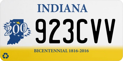 IN license plate 923CVV