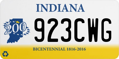 IN license plate 923CWG