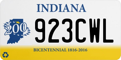 IN license plate 923CWL