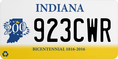 IN license plate 923CWR