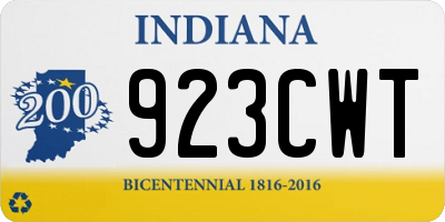 IN license plate 923CWT