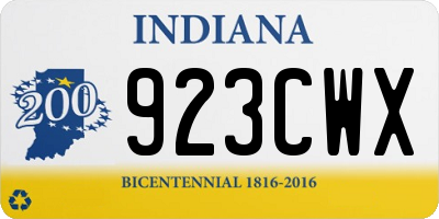 IN license plate 923CWX