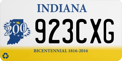 IN license plate 923CXG