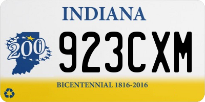 IN license plate 923CXM