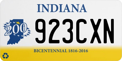 IN license plate 923CXN