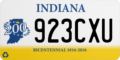IN license plate 923CXU