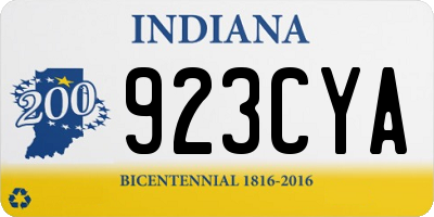 IN license plate 923CYA
