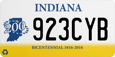 IN license plate 923CYB
