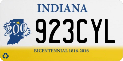 IN license plate 923CYL