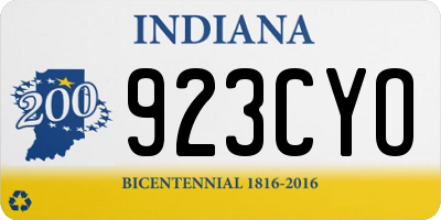IN license plate 923CYO